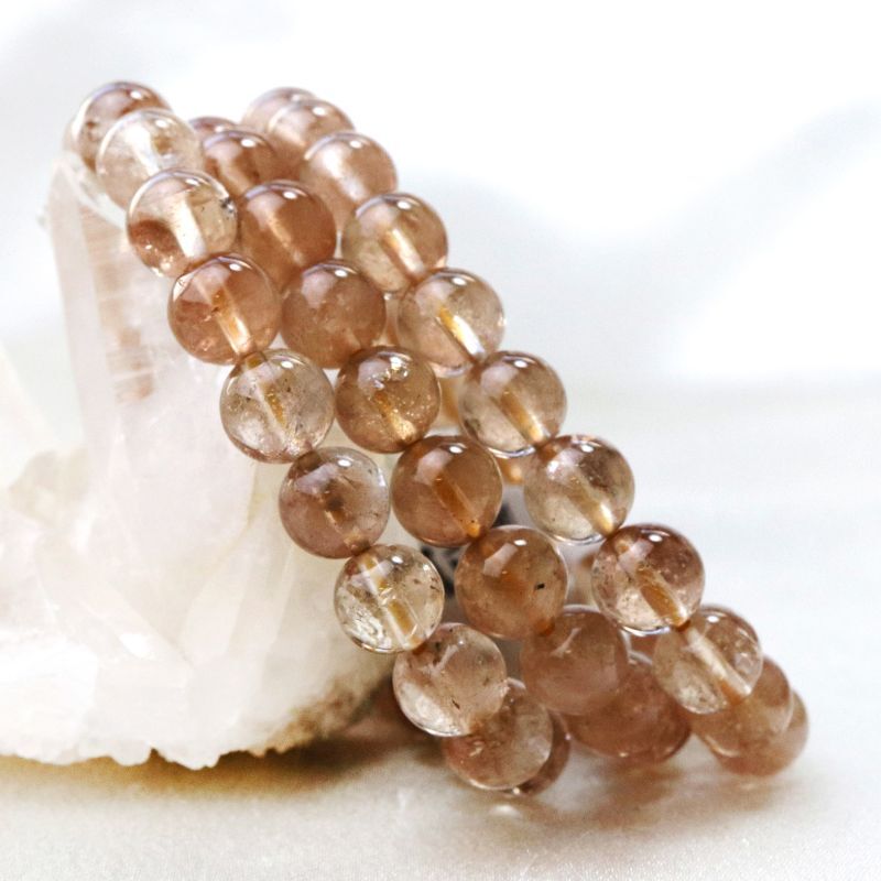 ブレス シャンパントパーズ 丸 約8mm ブラジル産 希望への導き 夢の