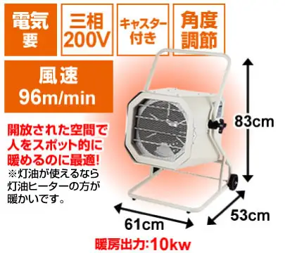 三相200V＞電気ファンヒーター【エドウィン君】 - ストーブ・ヒーター