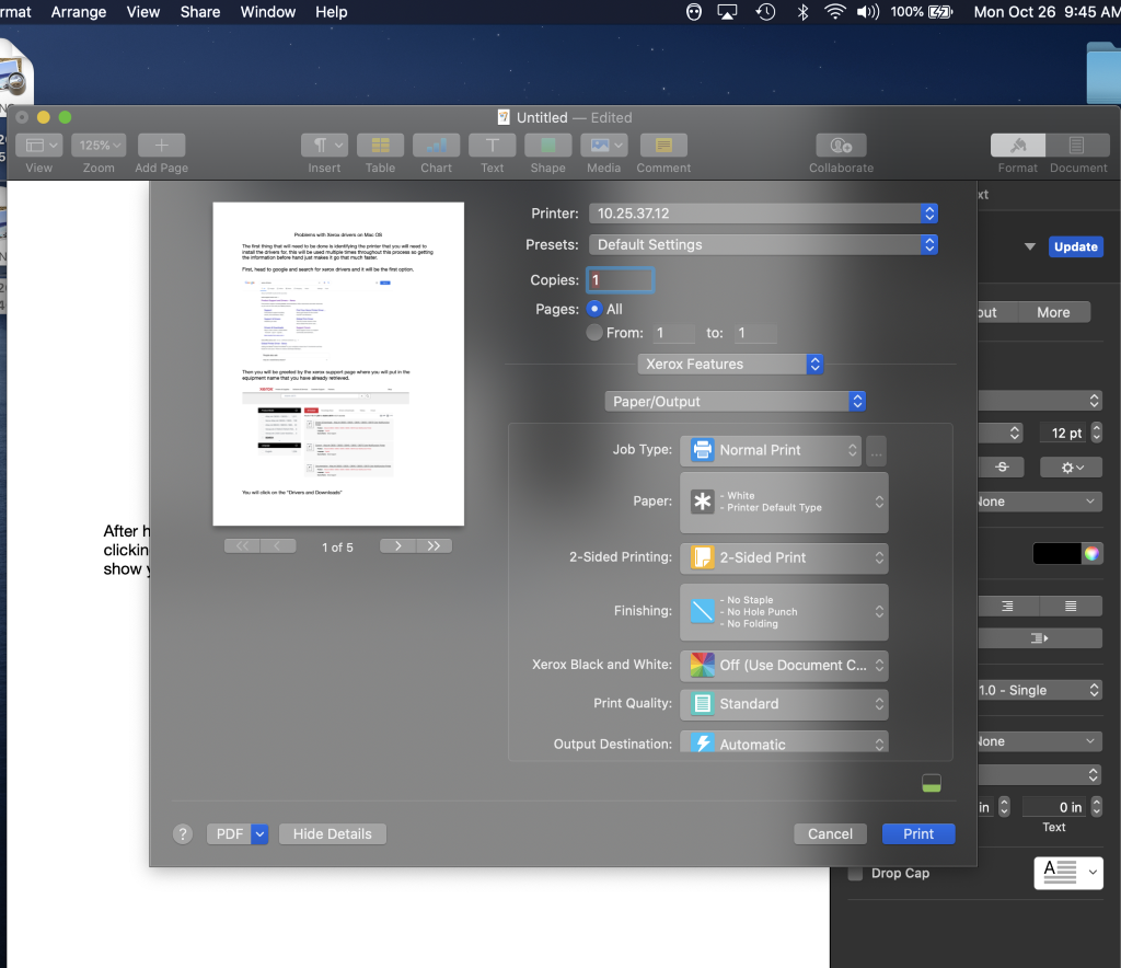 Updated MacBook OS and Lost Xerox Printing Capabilities (Solution