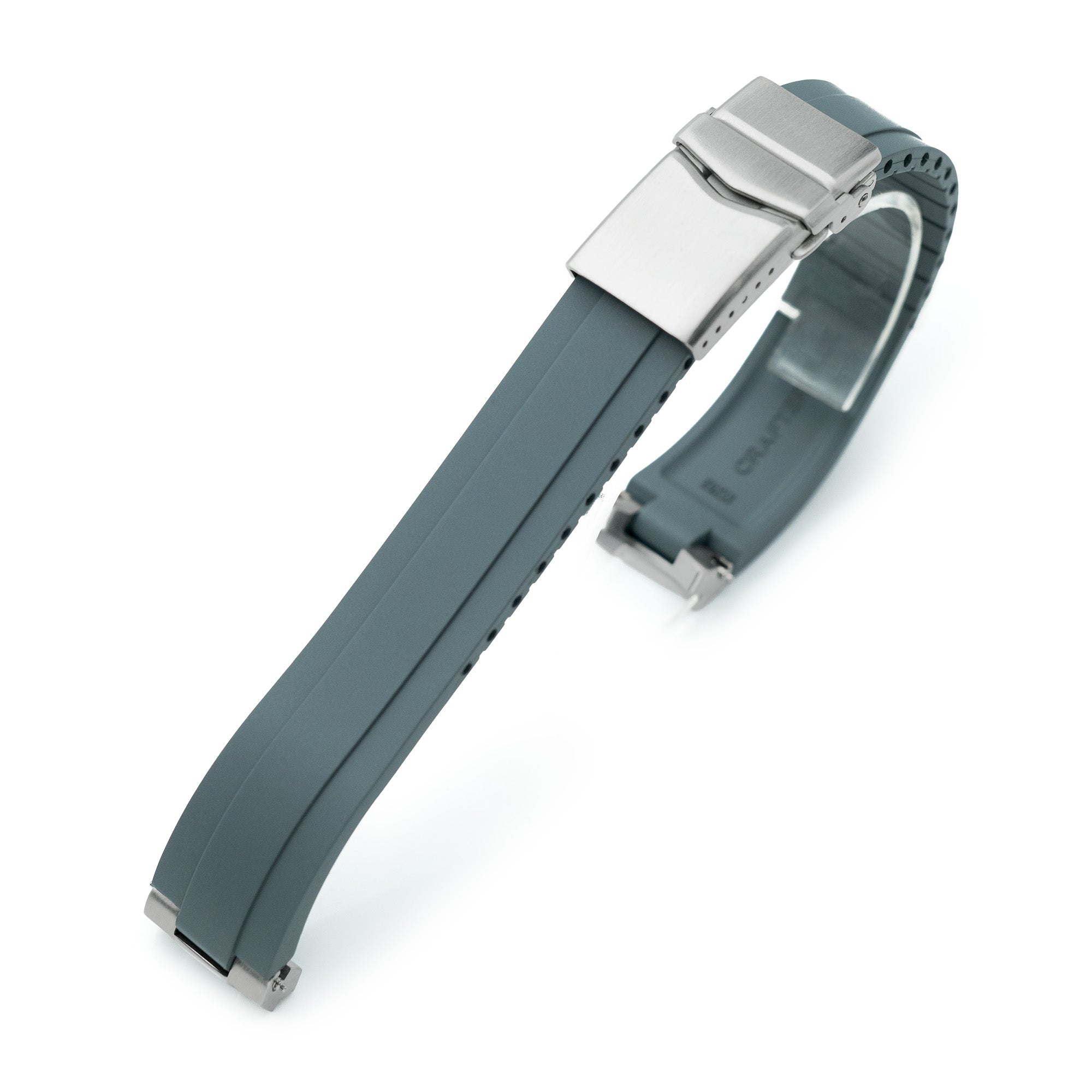 20mm Crafter Blue FKM Strap with Curved End Links For Seiko 63Mas