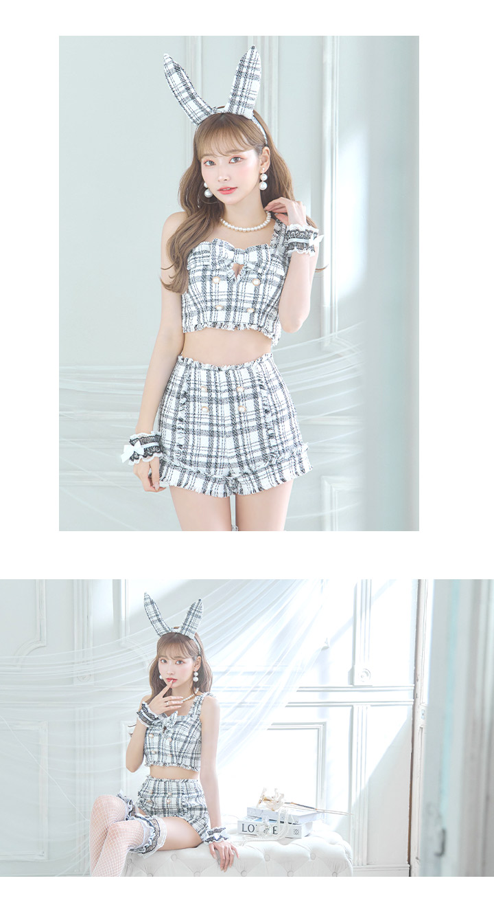 SALE!!】【即日発送】【ハロウィン】ツイードバニーリボンセットアップ