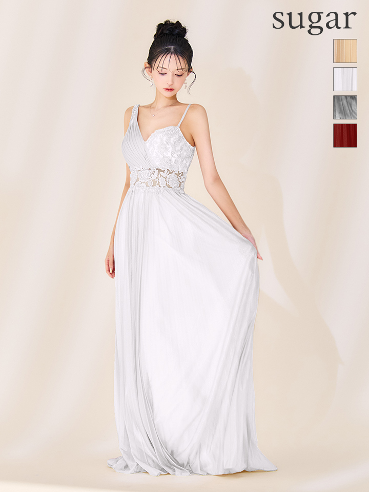 Lip line/リップライン】プリーツ/ アシンメトリー/ 刺繍