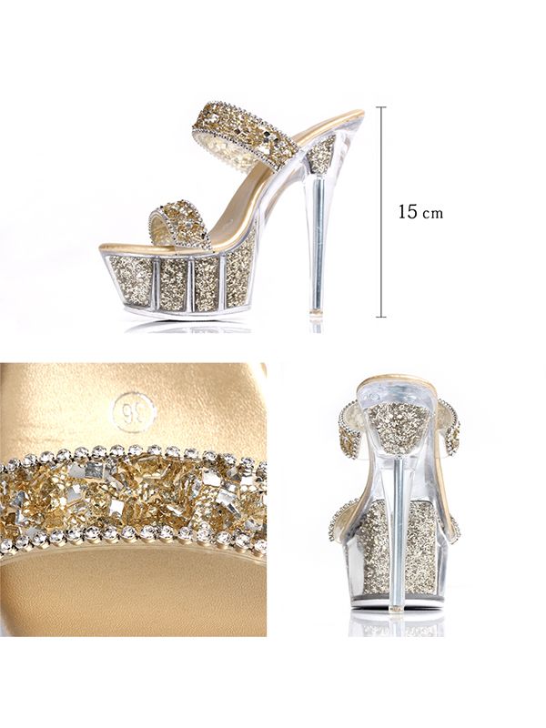 ANGEL R/エンジェルアール】15cmヒール/ ビジュー/ ラメ/ ライン