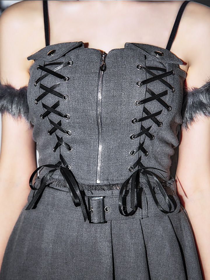 ハロウィン】レースアップオオカミセットアップ 【コスプレ8点セット