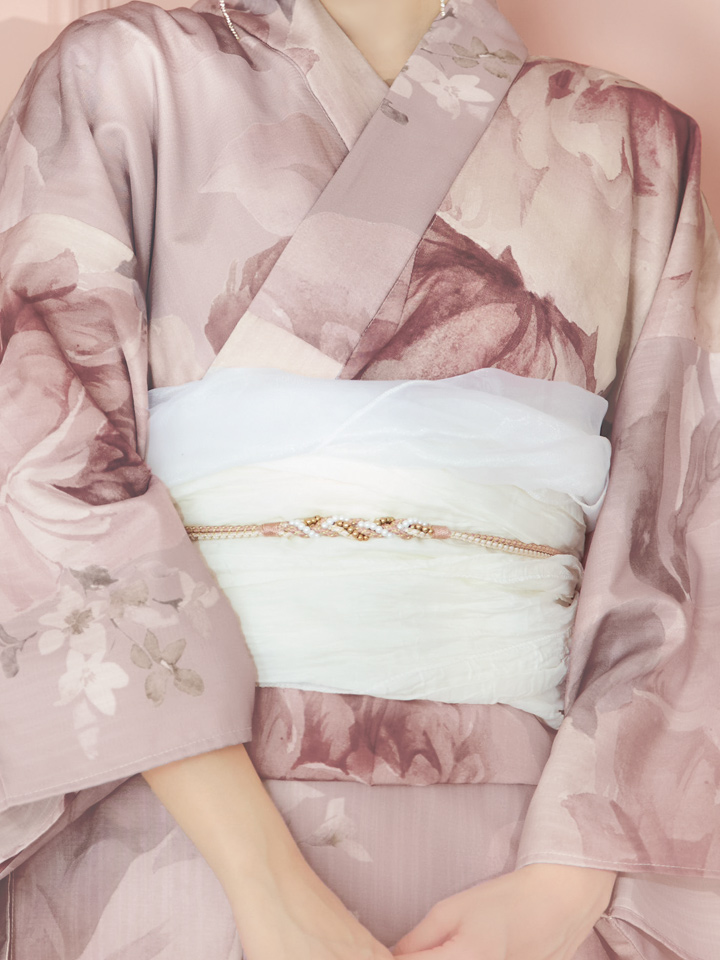 即日発送】アンティークフラワーピンク浴衣【浴衣3点セット 浴衣/帯