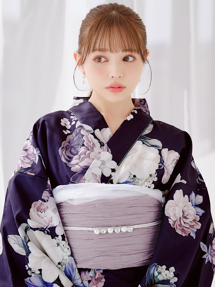 即日発送】クラシカルフラワーブーケ浴衣【浴衣3点セット 浴衣/帯