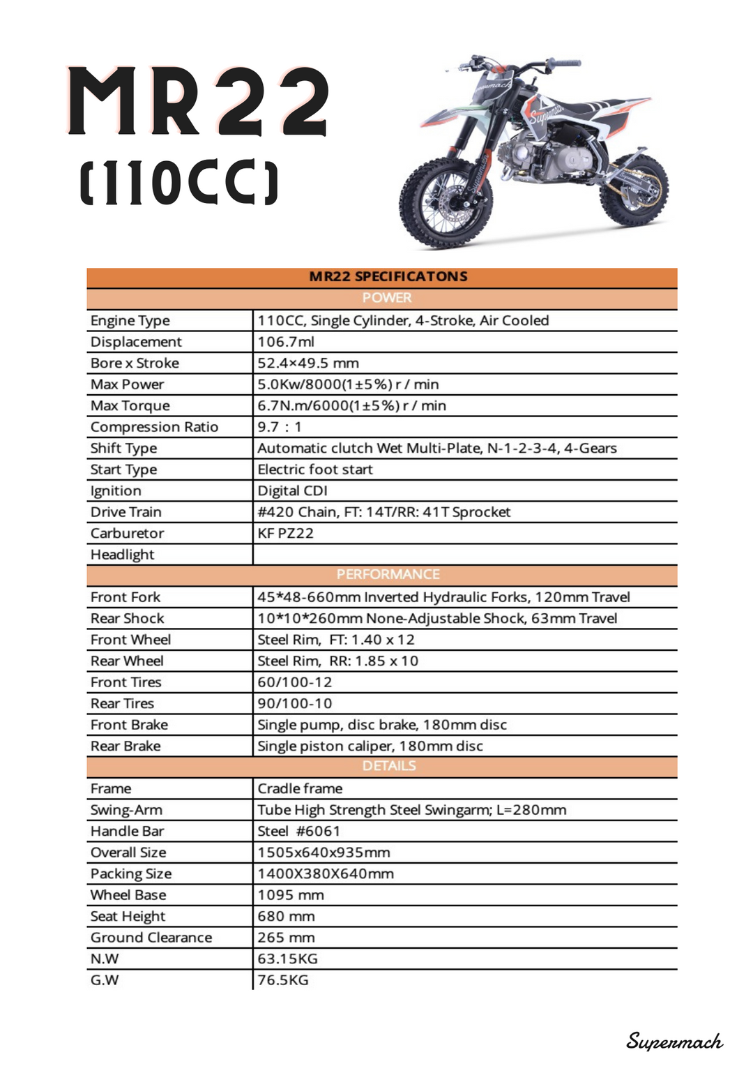 MR22 Dirt Bike – Supermach