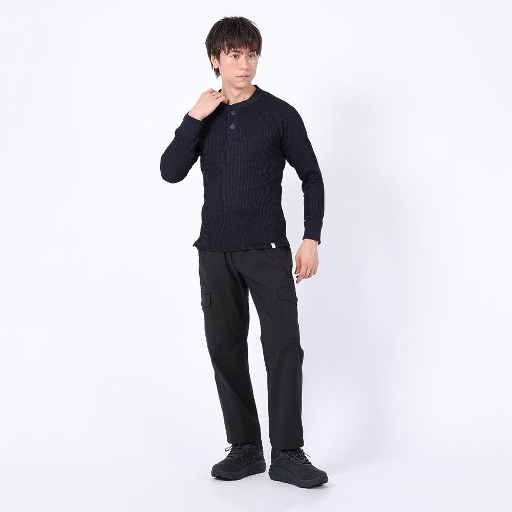 エルケクス（ELKEX）（メンズ）長袖Tシャツ ワッフルヘンリー