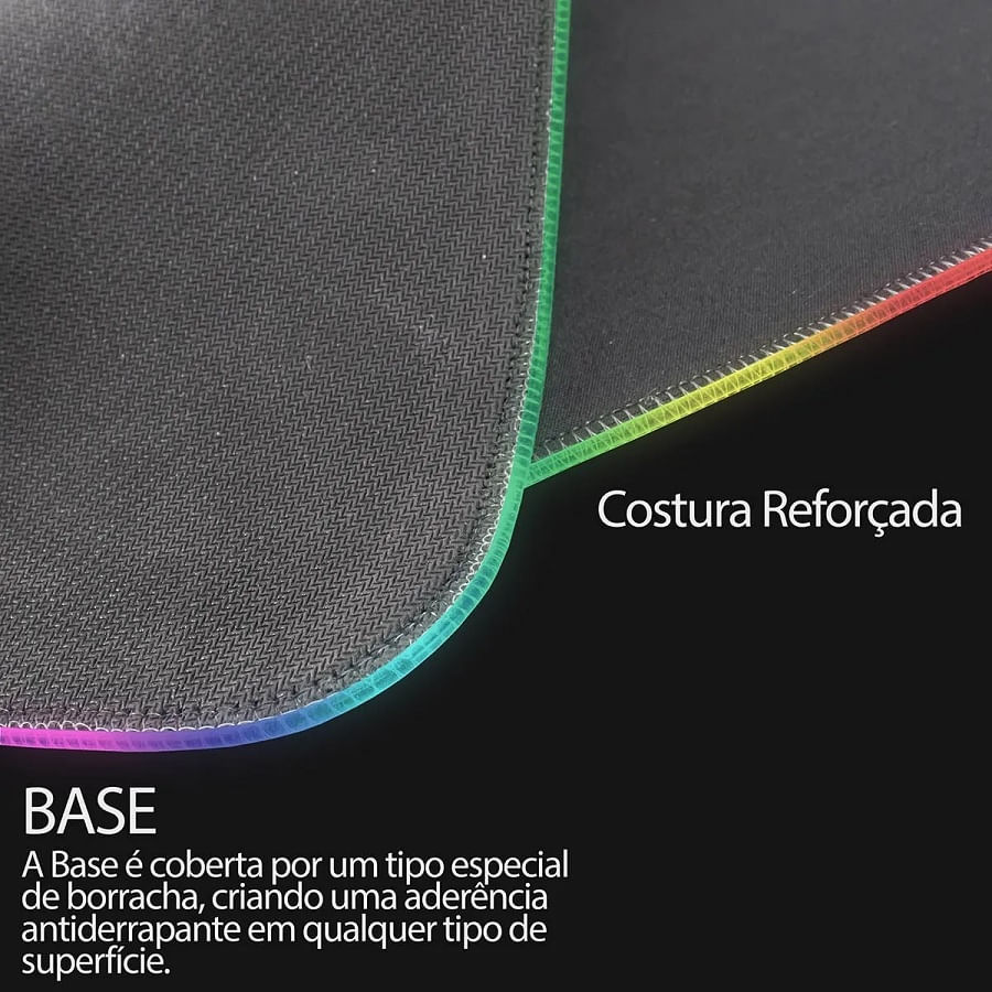 MOUSE PAD C/BORDA DE 7 CORES RGB EXBOM MP-LE2535