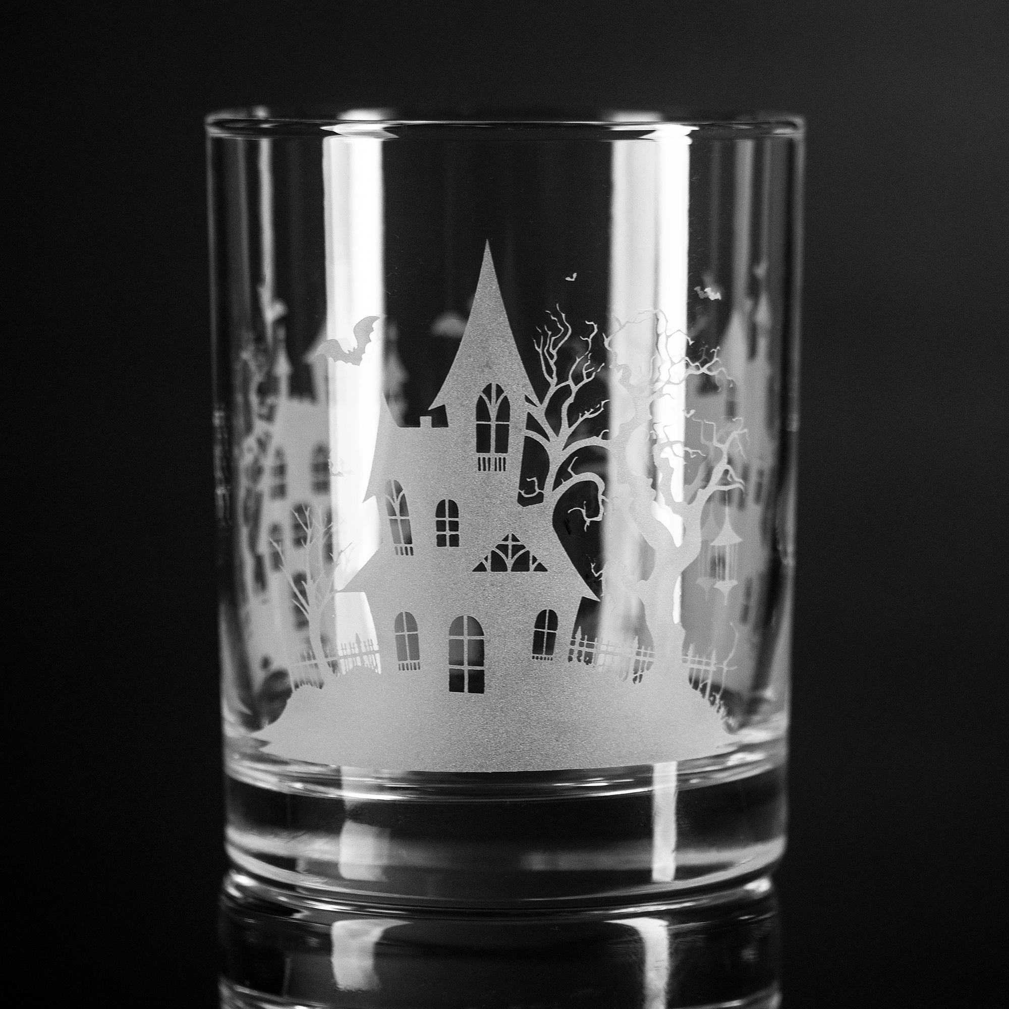 Haunted House Wrap Rocks Glass