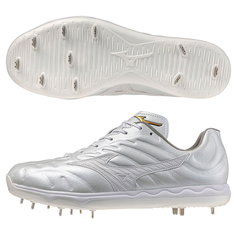 ミズノ 金具スパイク 野球スパイク スピードレボプロ ミズノプロ 白
