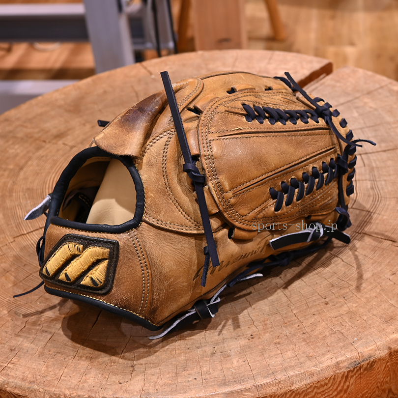 ミズノプロ Mマーク 投手用 グラブ 平裏 指袋 ヘリ革 革紐 指かけ