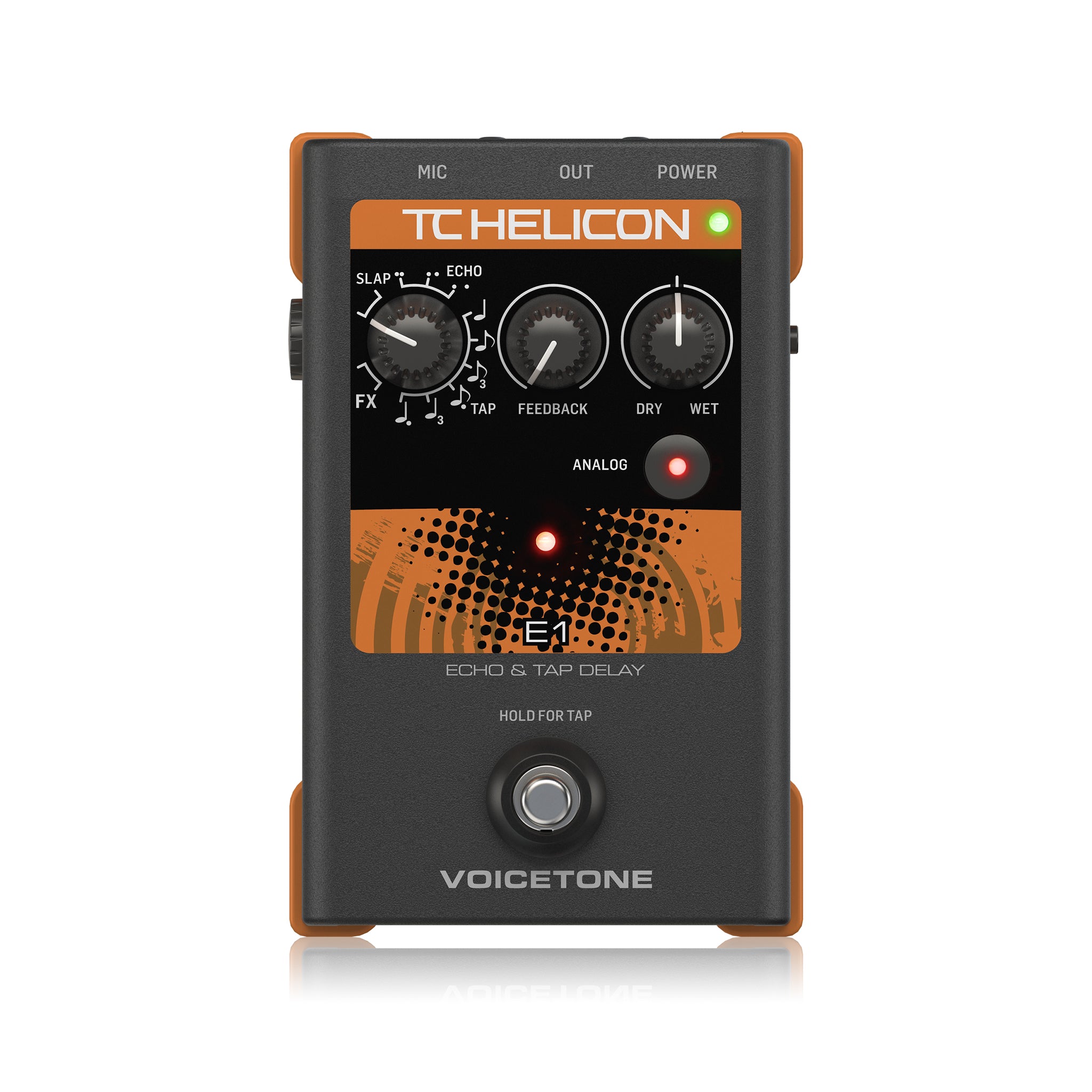 TC-Helicon VoiceTone E1 Echo and Tap Delay Vocal Effects Pedal