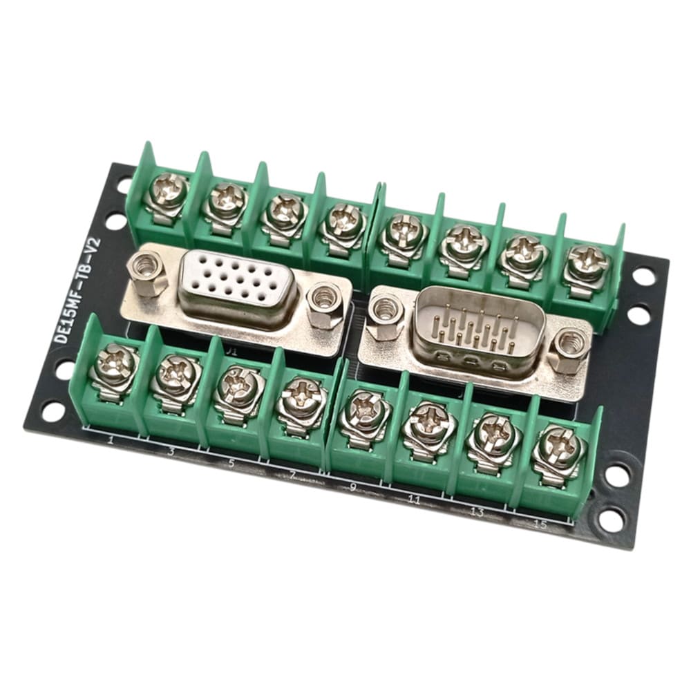 コネクタ端子台変換ユニット（3列D-sub15オス/メス⇔端子台）V2