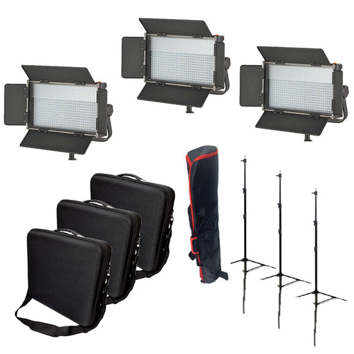 NEP LEDKIT-L500X-3 デジタルパネル付きLEDライト(スタンド付3灯キット