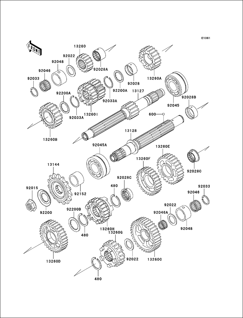 Powersports Kawasaki - ZX1200 (NINJA ZX12R) 2001 - Transmission