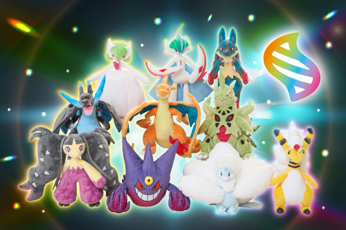 メガシンカしたポケモンたちのぬいぐるみが、ポケモンセンターに登場