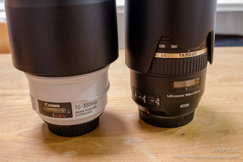 Tamron A005 と キヤノン純正 EF70-300mm Lレンズを比較してみた