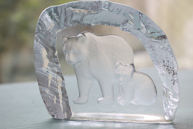 PetaPeta北欧雑貨ショップ＞＞ガラスオブジェ＞＞クマの親子