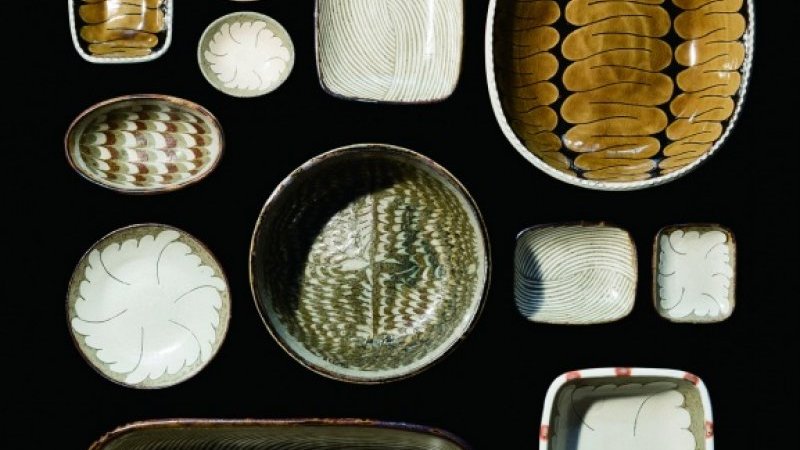 岩井窯 山本教行さんの「蓮華」の陶板。 希少 岩井窯 山本教行さん