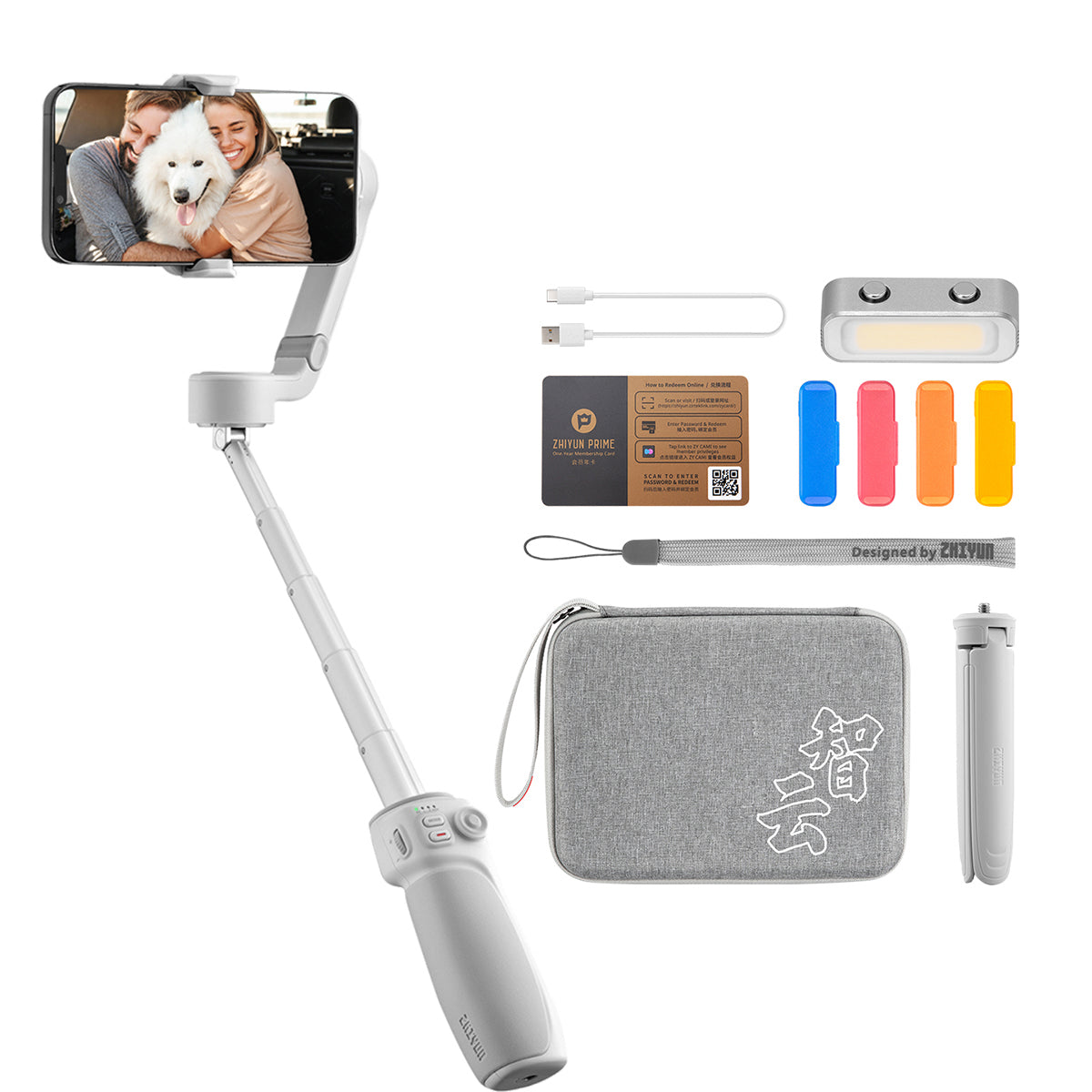 Zhiyun Smooth Q4 Smartphone Gimbal Stabilizer, With 215mm Built-in