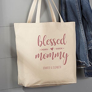 Blessed Grandma Personalized 20x15 Canvas Tote Bag