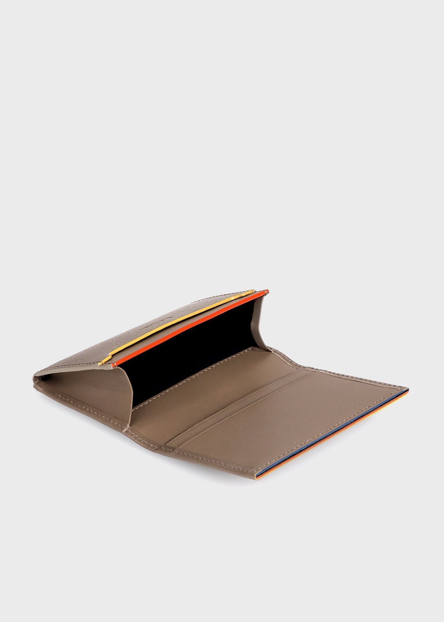 ストライプカラードエッジ 名刺入れ（グレイッシュベージュ） ｜ポール