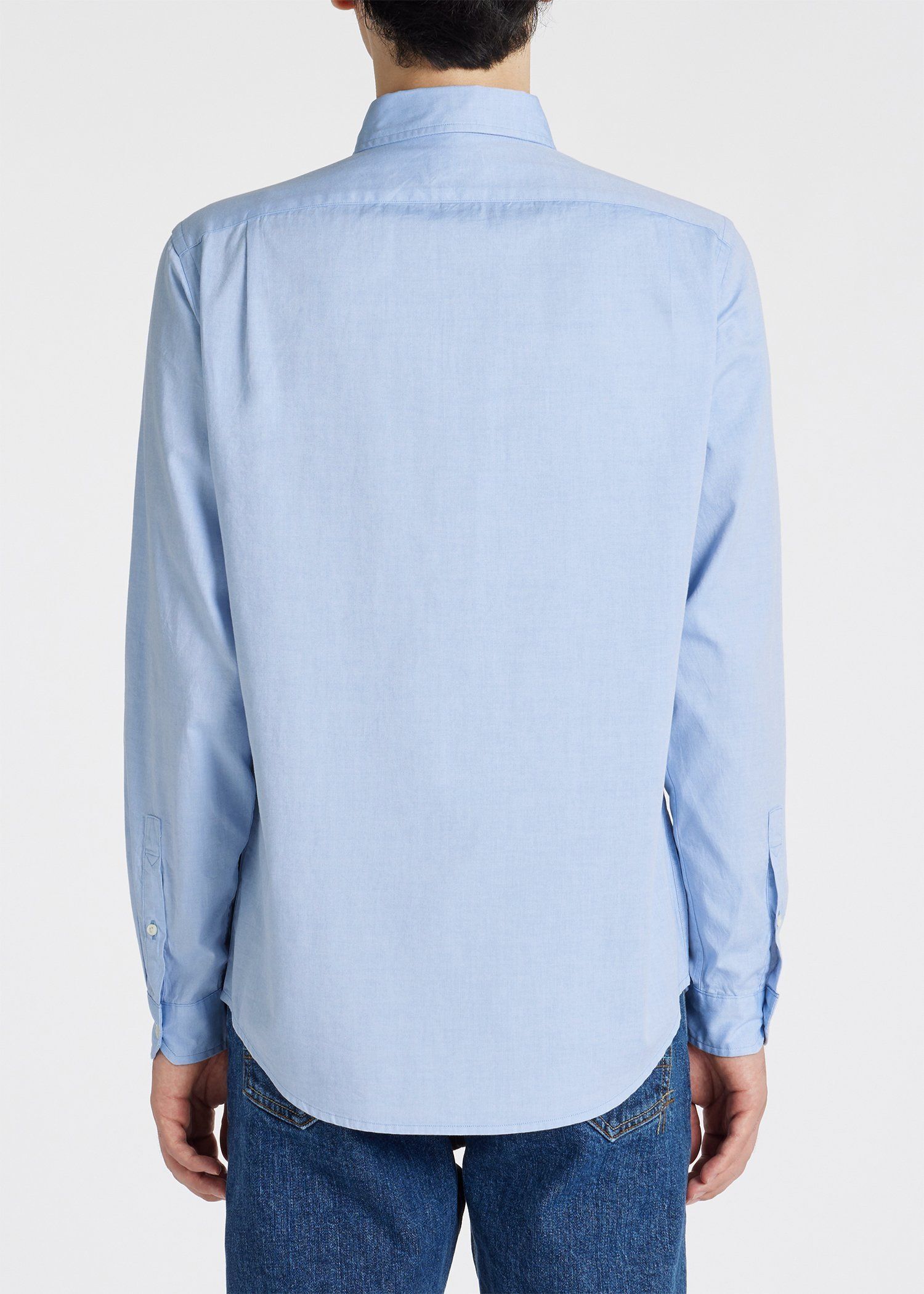 Sports Stripe Zebra” ワンポイント 長袖シャツ（ライトブルー