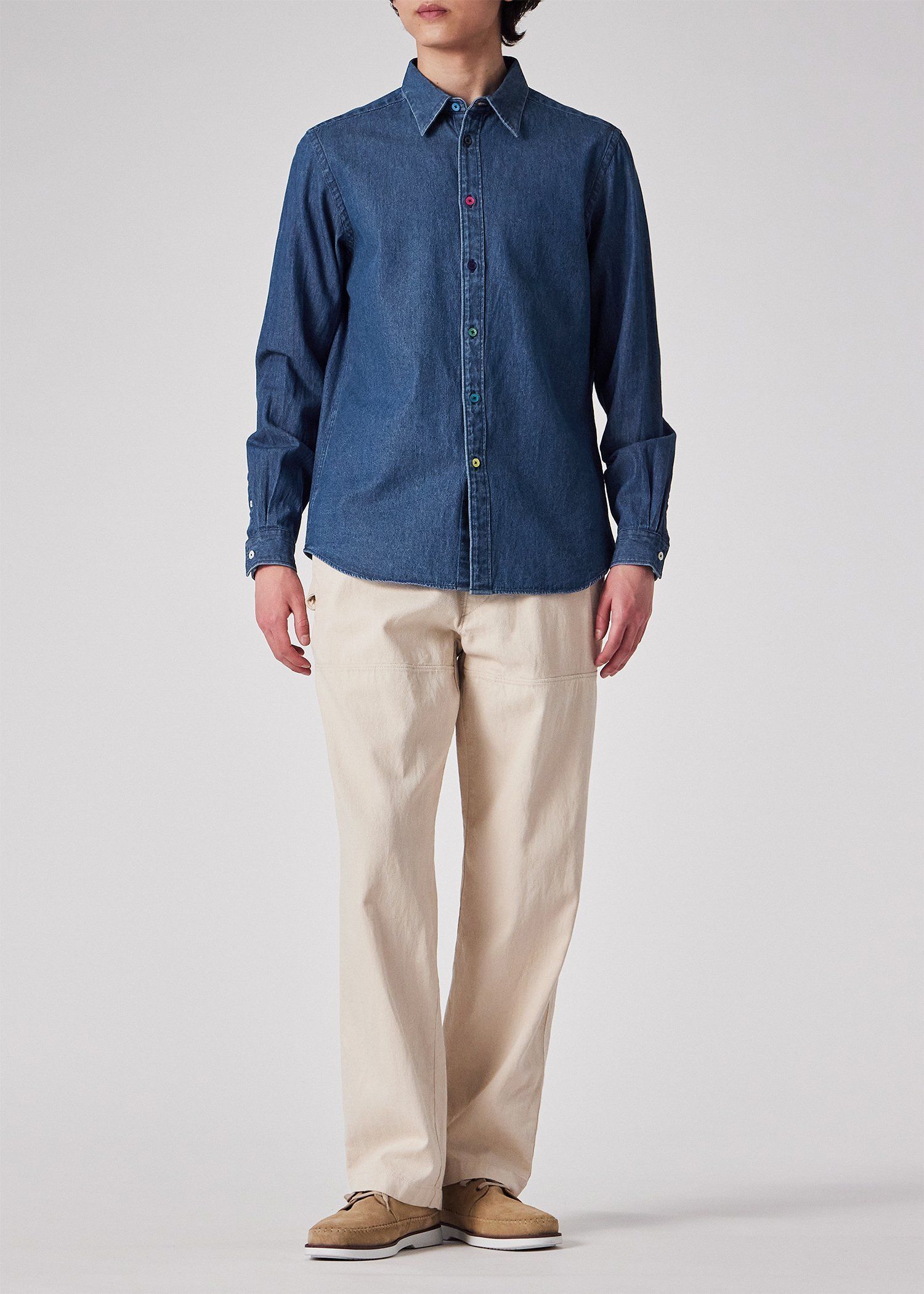 マルチカラーボタン デニムシャツ ｜ポール・スミス