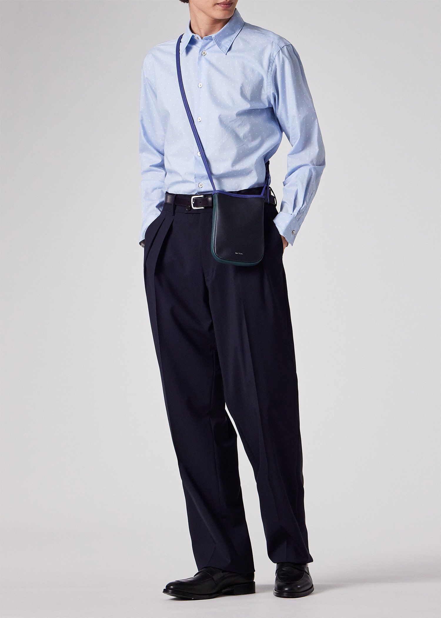 ソフトレザー ミニショルダーバッグ（ネイビー） ｜ポール・スミス