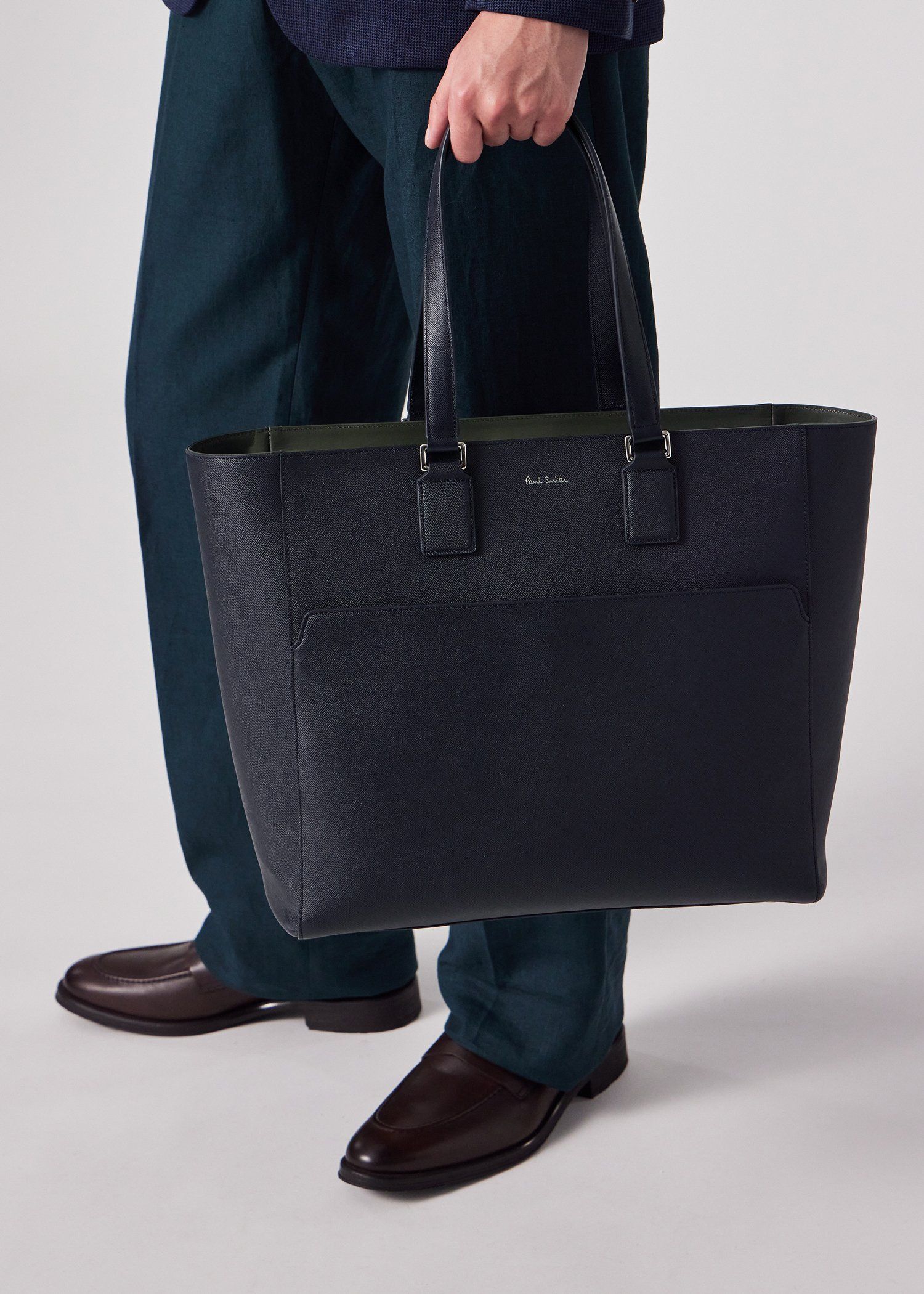 シグネチャーストライププラー トートバッグ（ネイビー） ｜ポール・スミス