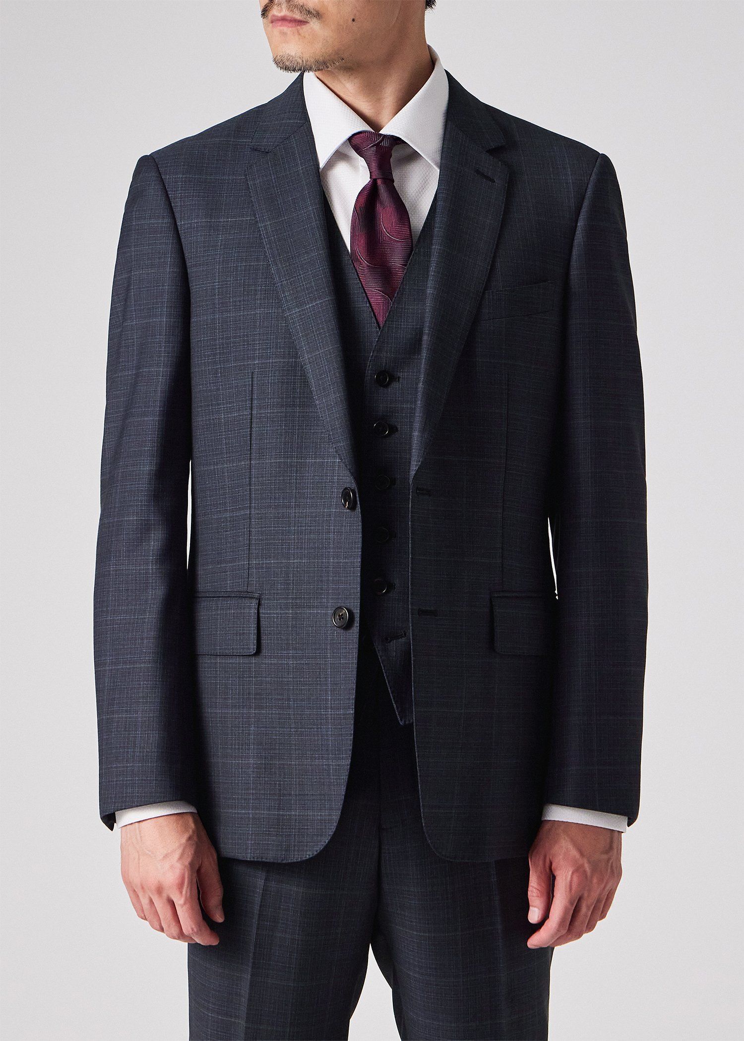 コントラストチェック 2B スーツ（ネイビー） ｜ポール・スミス