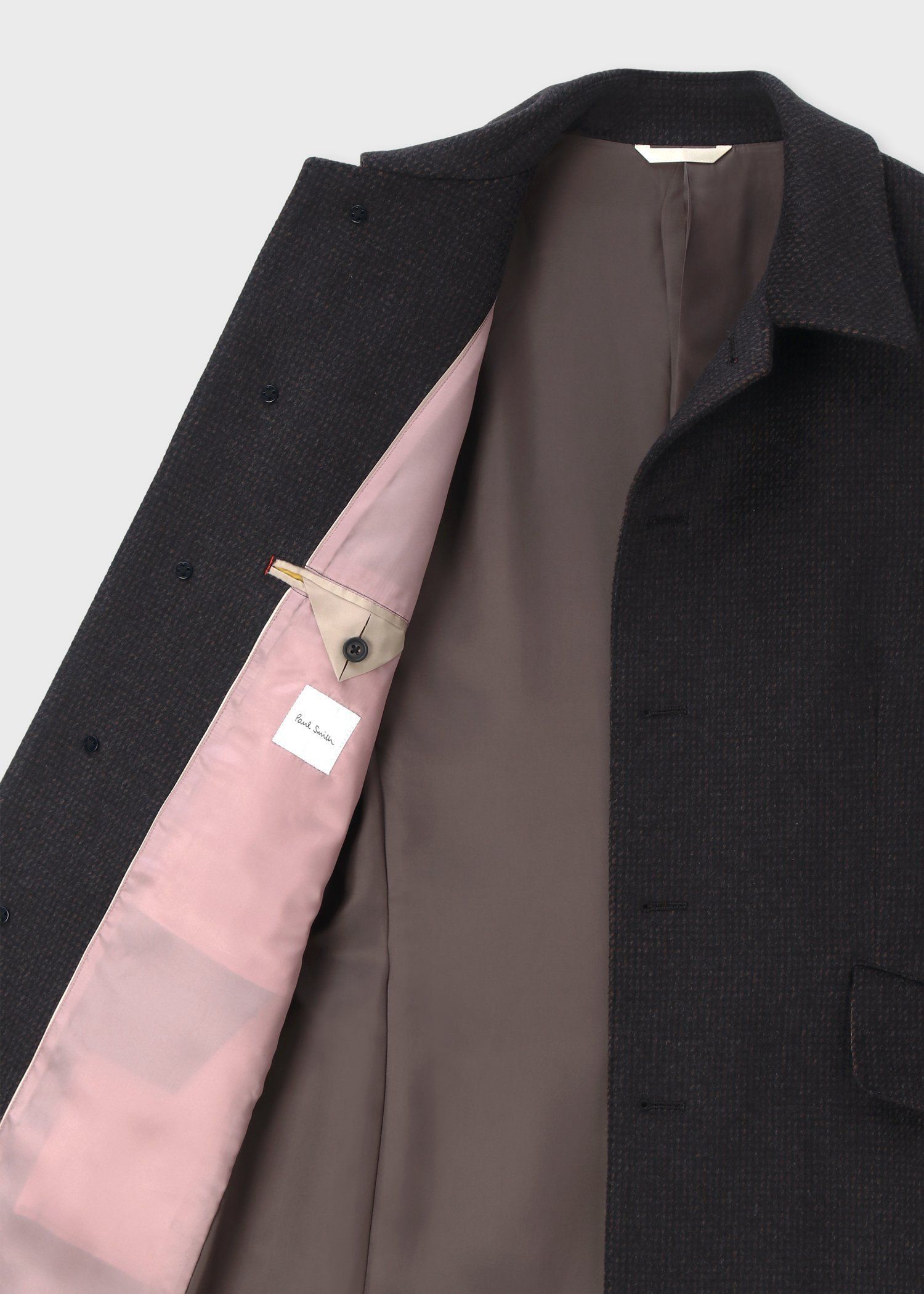 マイクロパターンカシミヤ ステンカラーコート ｜ポール・スミス