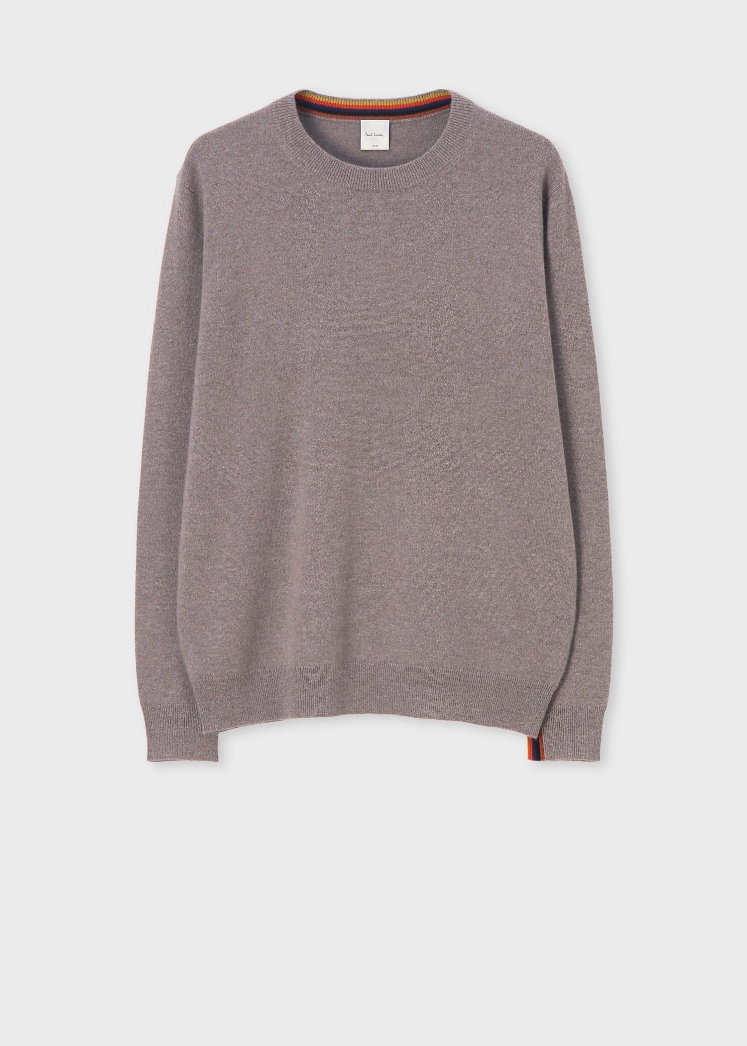 アーティストストライプポイント カシミヤ ニット（グレイッシュ