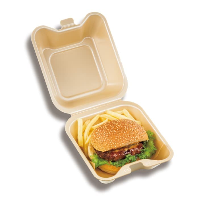ハンバーガー容器】発泡折蓋容器 VK-632 キャメル400枚(50枚×8)｜foodware+