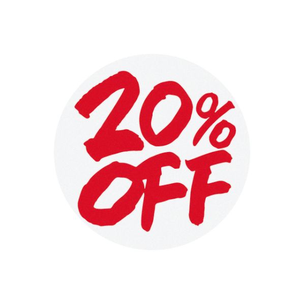 ラベル セールロールシール 白赤半額-3(1000枚) ヘッズ | テイクアウト