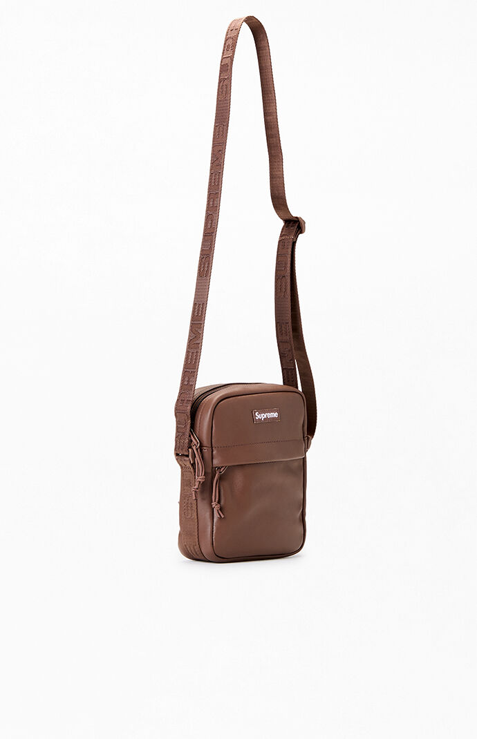 Supreme Brown Leather Shoulder Bag | Pacsun