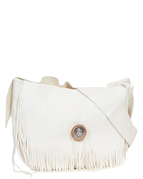 Larry Smith Deerskin Fringe Bag Large, White. - Panchoandlefty.se
