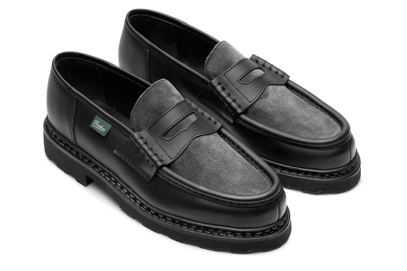 REIMS/MARCHE NOIRE-LISSE NOIR ET VELOURS ANTHRACITE | Paraboot