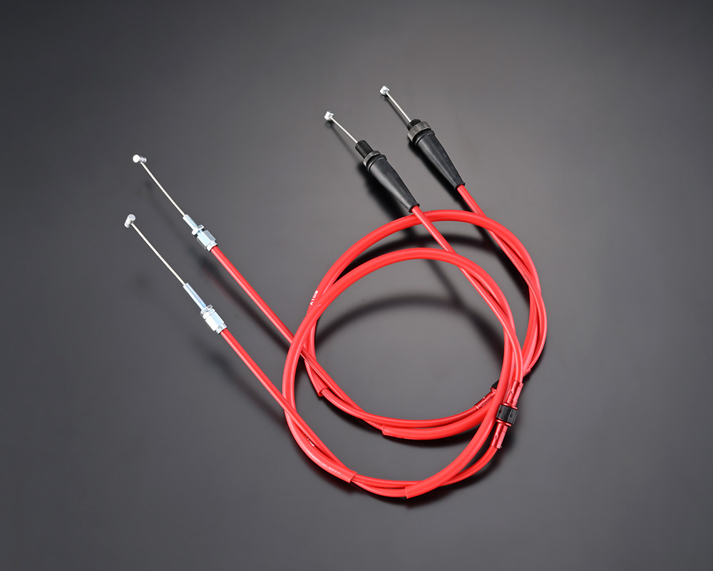 レッド レッド 250mmロング アクセル スロットル ワイヤー ZX