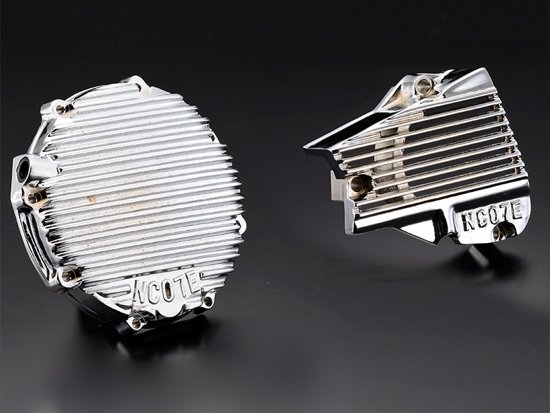 NC07クラッチカバー&スプロケカバーセット メッキ / パステルロード