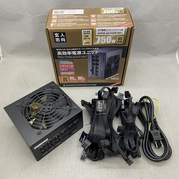 玄人志向 〔中古〕750W 電源ユニット KRPW-GK750W/90+（中古保証1ヶ月