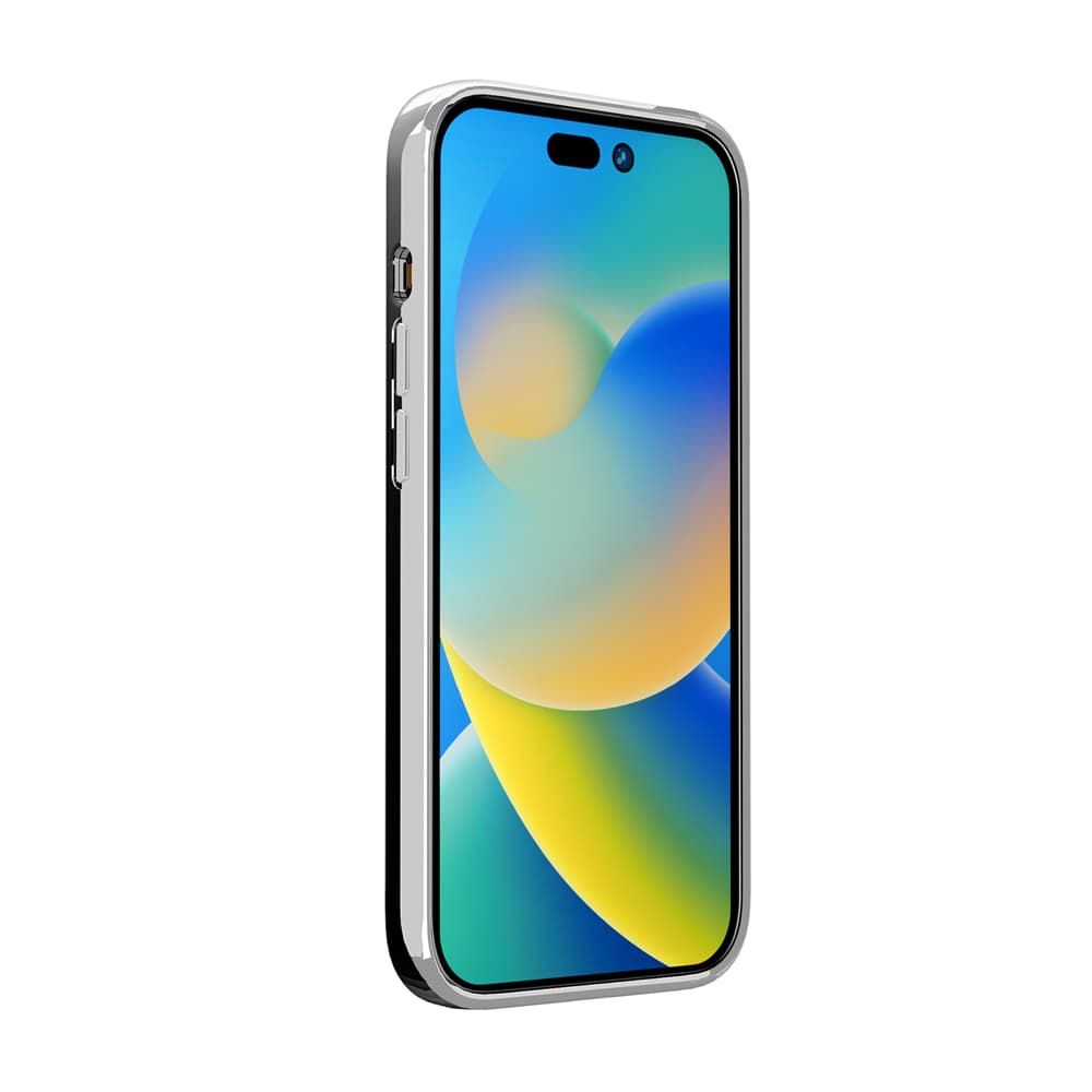 iPhone 14 Pro用 メタリックフレーム クリアケース [シルバー]｜株式