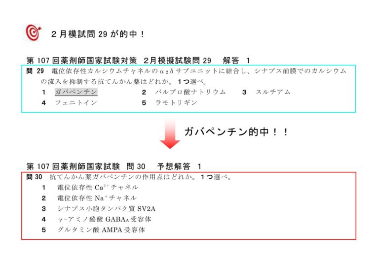第107回 薬剤師国家試験【的中問題】 | 薬剤師国家試験対策予備校