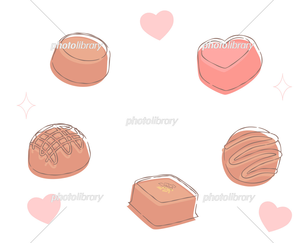 ラフな手描き風のチョコレートのイラストセット バレンタイン イラスト
