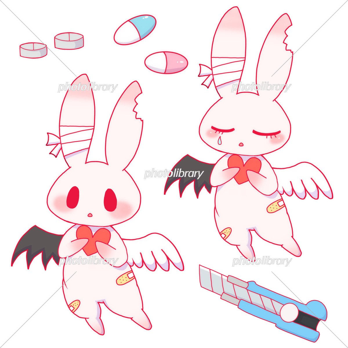 メンタルうさぎセット イラスト素材 [7007594] - フォトライブラリー