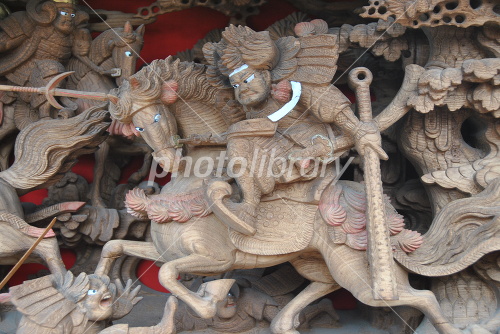 佐久間盛政 彫刻 馬乗り 武者 騎乗 だんじり 野田 写真素材 [2367119