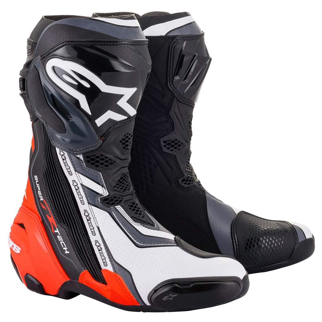 Alpinestars Supertech R Boots - Black/Red Fluo/White/Gray – Pit