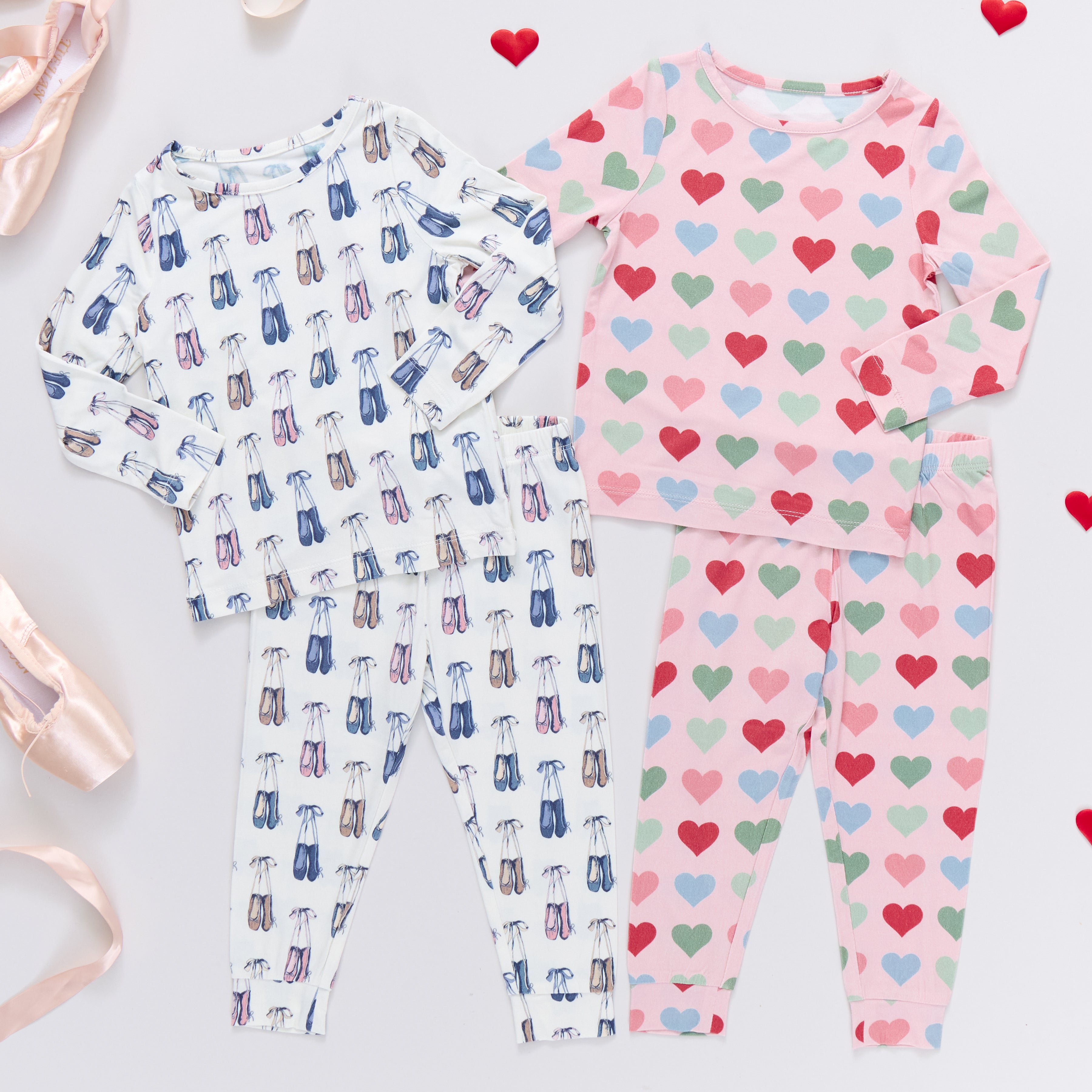 Kids Bamboo PJ Set - Ballet Slippers – Pink Chicken