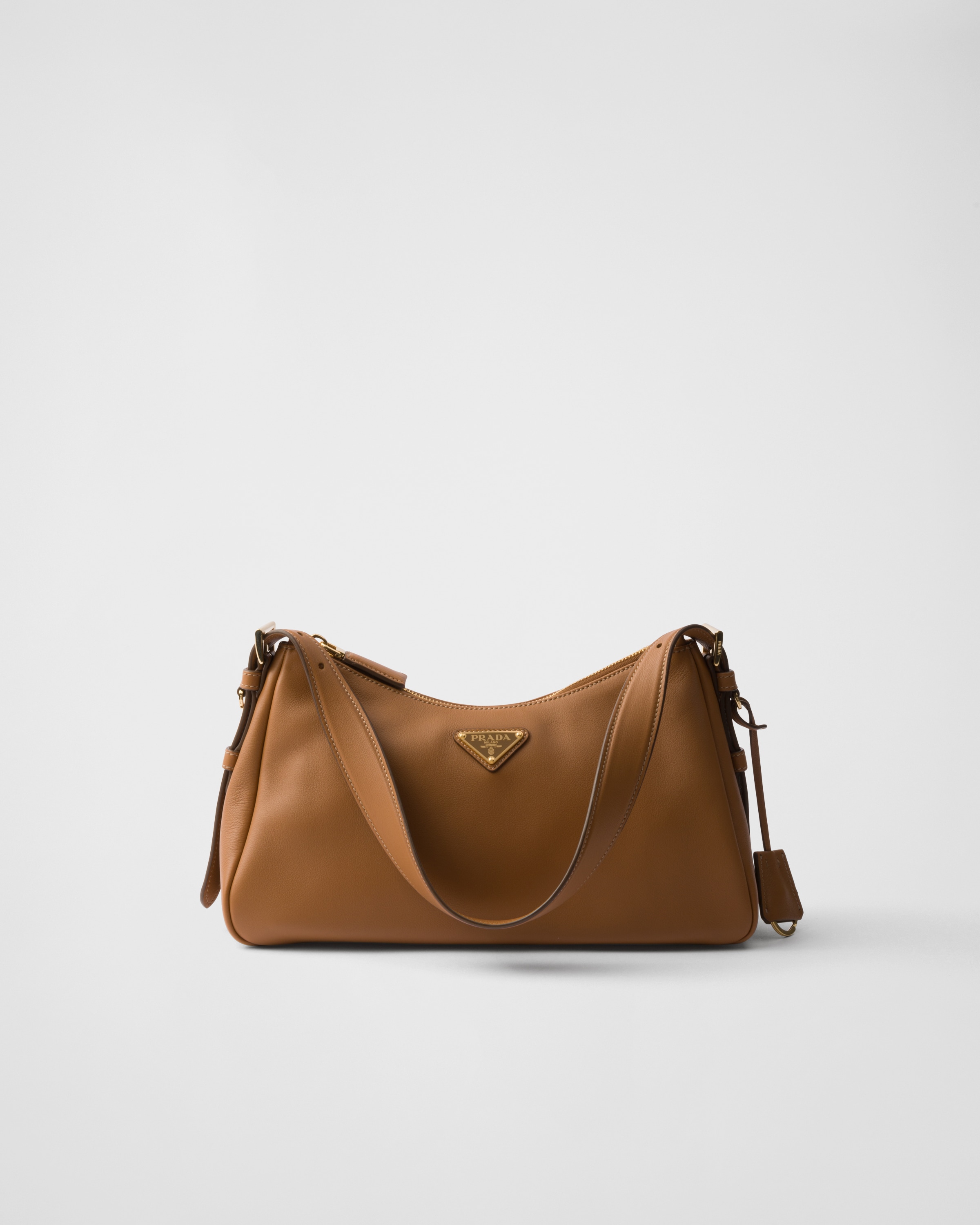 Caramel Prada Aimée Medium Leather Shoulder Bag | PRADA